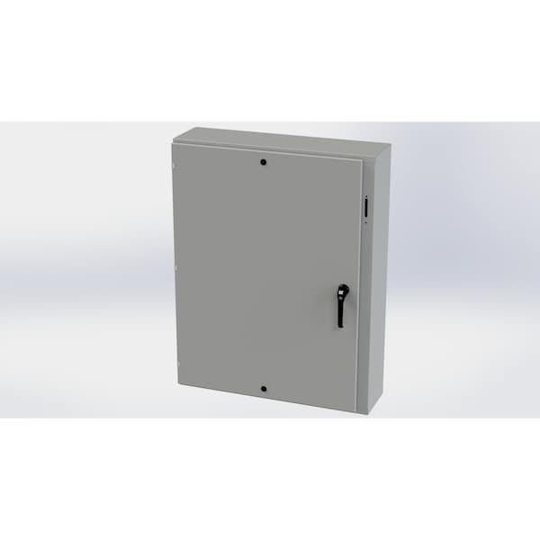 3 Point Latch with Padlock Handle Electrical Enclosures, 48 in H, 8 in D, 37.38 in W, Carbon Steel
